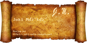 Jekl Máté névjegykártya
