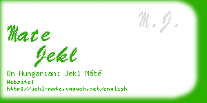 mate jekl business card